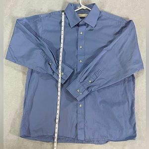 MK Michael Kors Long Sleeve Blue Oxford XL